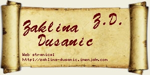 Žaklina Dušanić vizit kartica